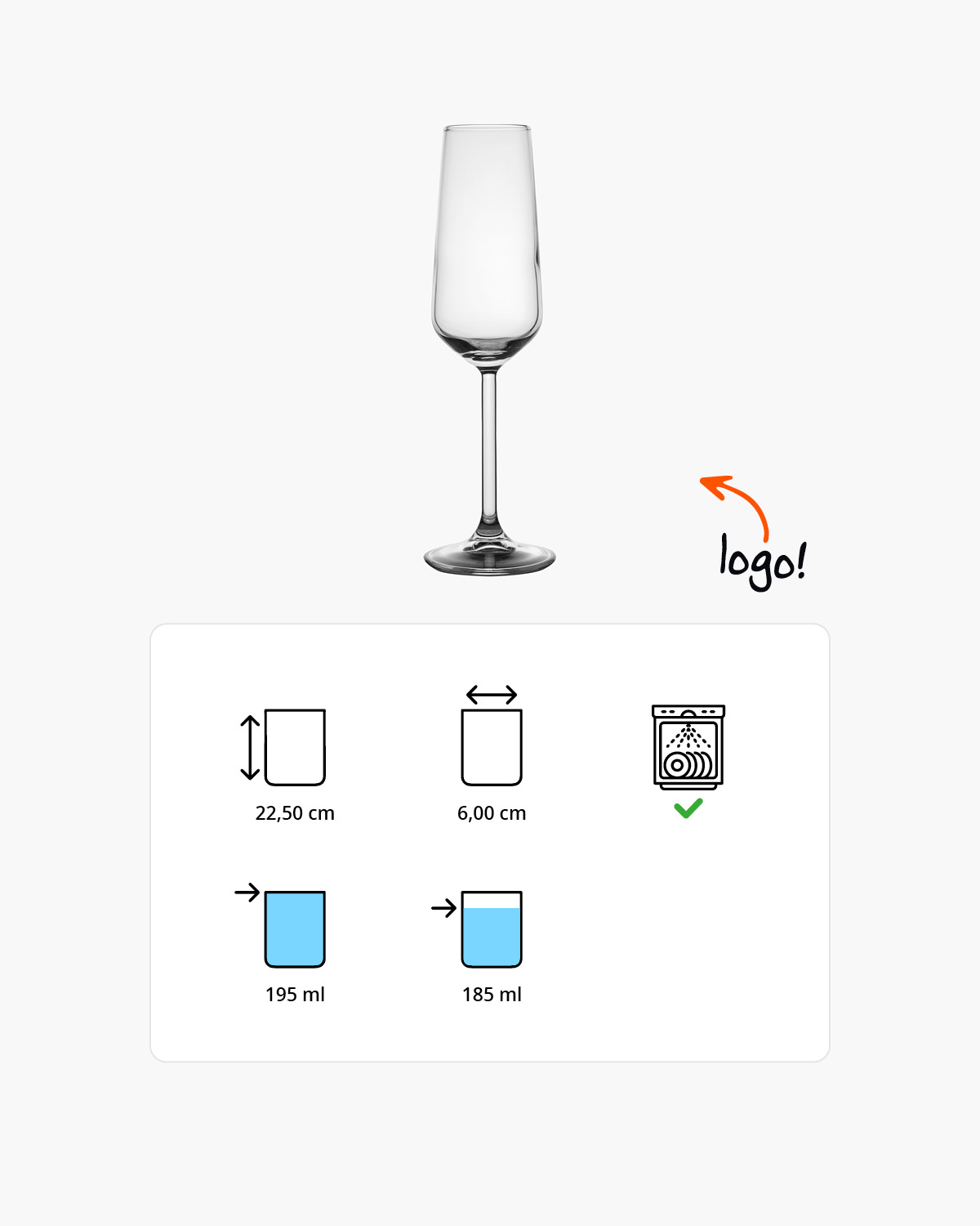 Abby champagneglas 195 ml Bedrukt of Lasergravure  of Gravurelook  sfeerfoto 1