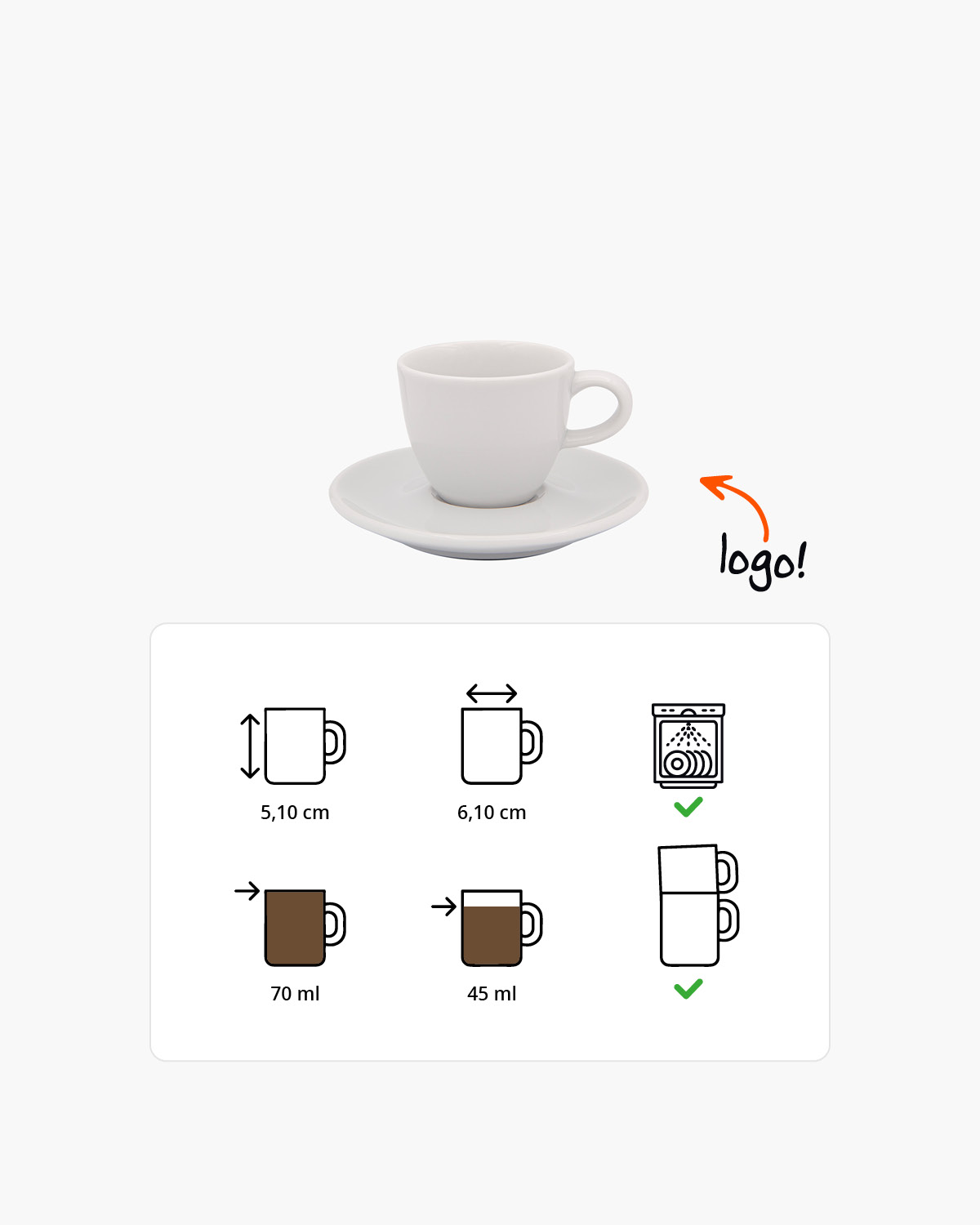 Bistro kop en schotel 70 ml Bedrukt sfeerfoto 3