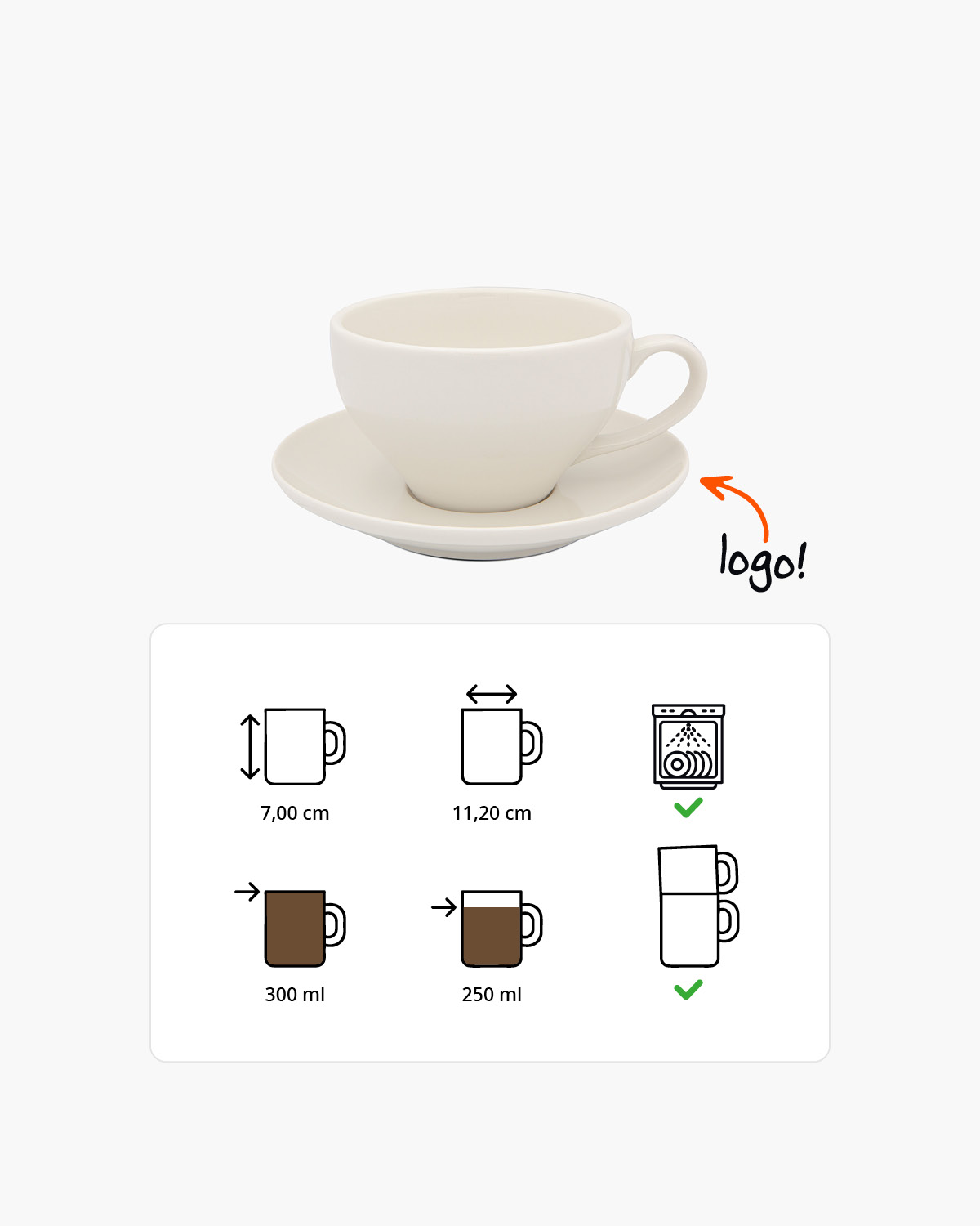 Georgia kop en schotel 300 ml Bedrukt sfeerfoto 1