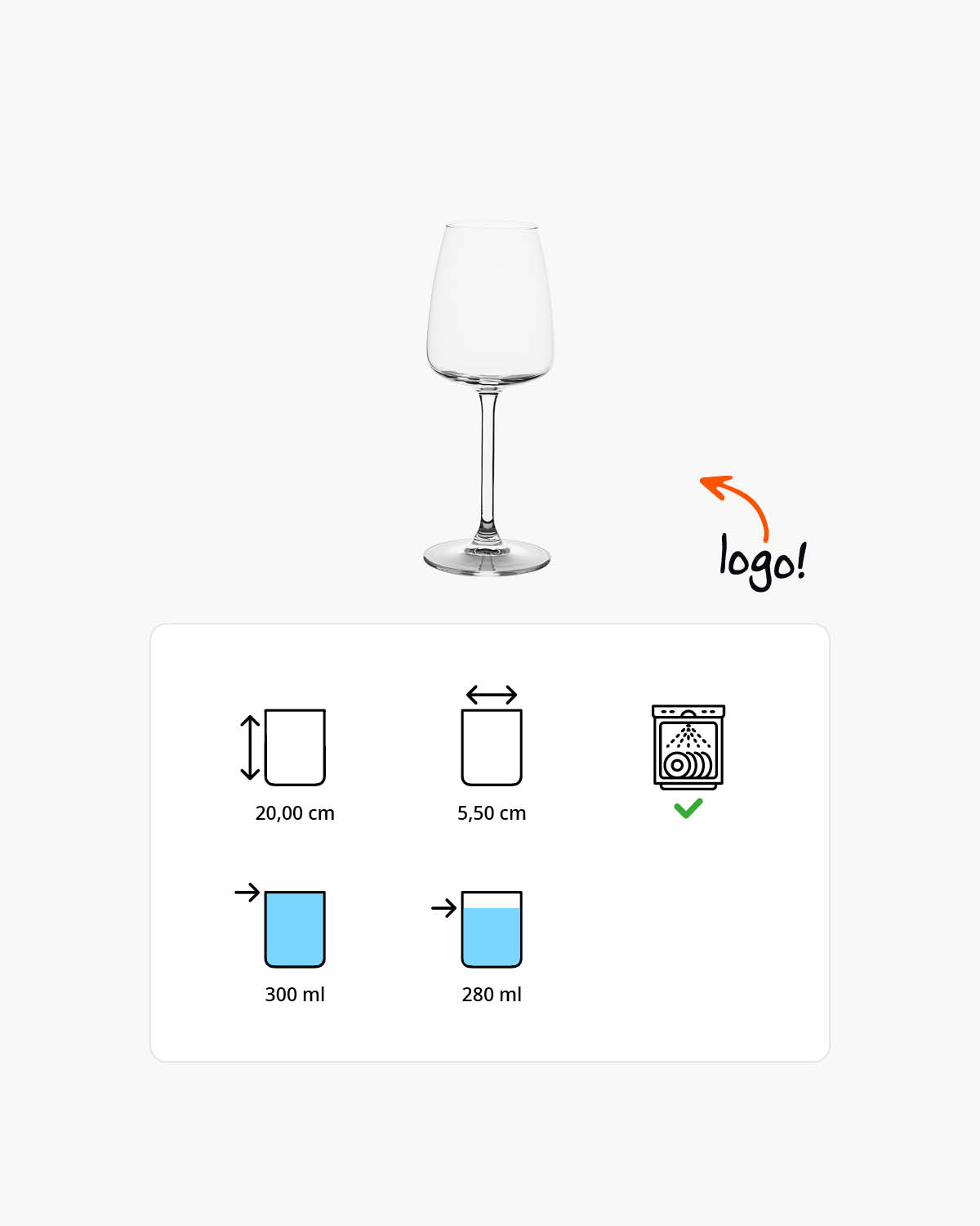 Girona wijnglas 300 ml Bedrukt of Lasergravure  of Gravurelook  sfeerfoto 2