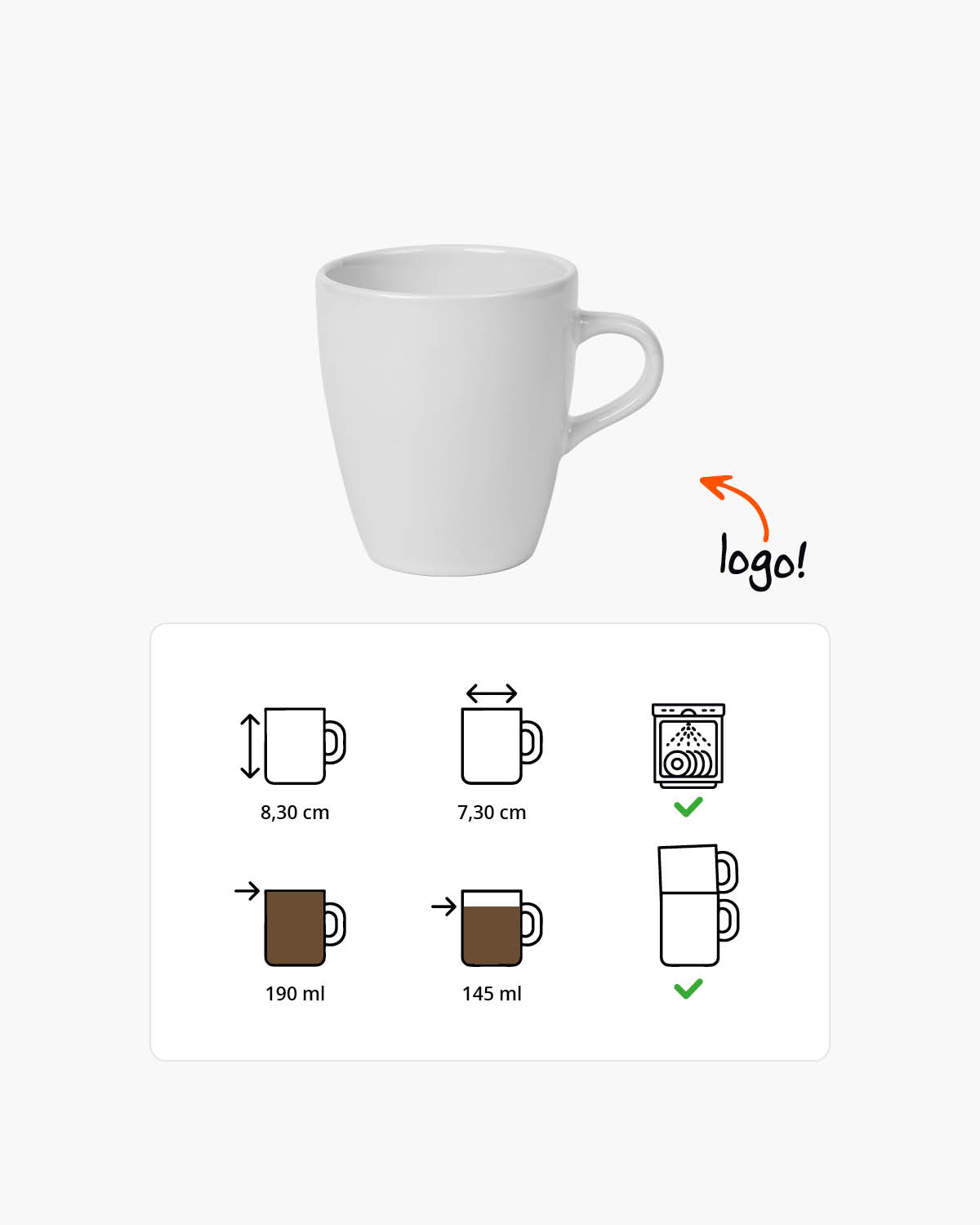 Jersey kopje 190 ml Bedrukt sfeerfoto 1