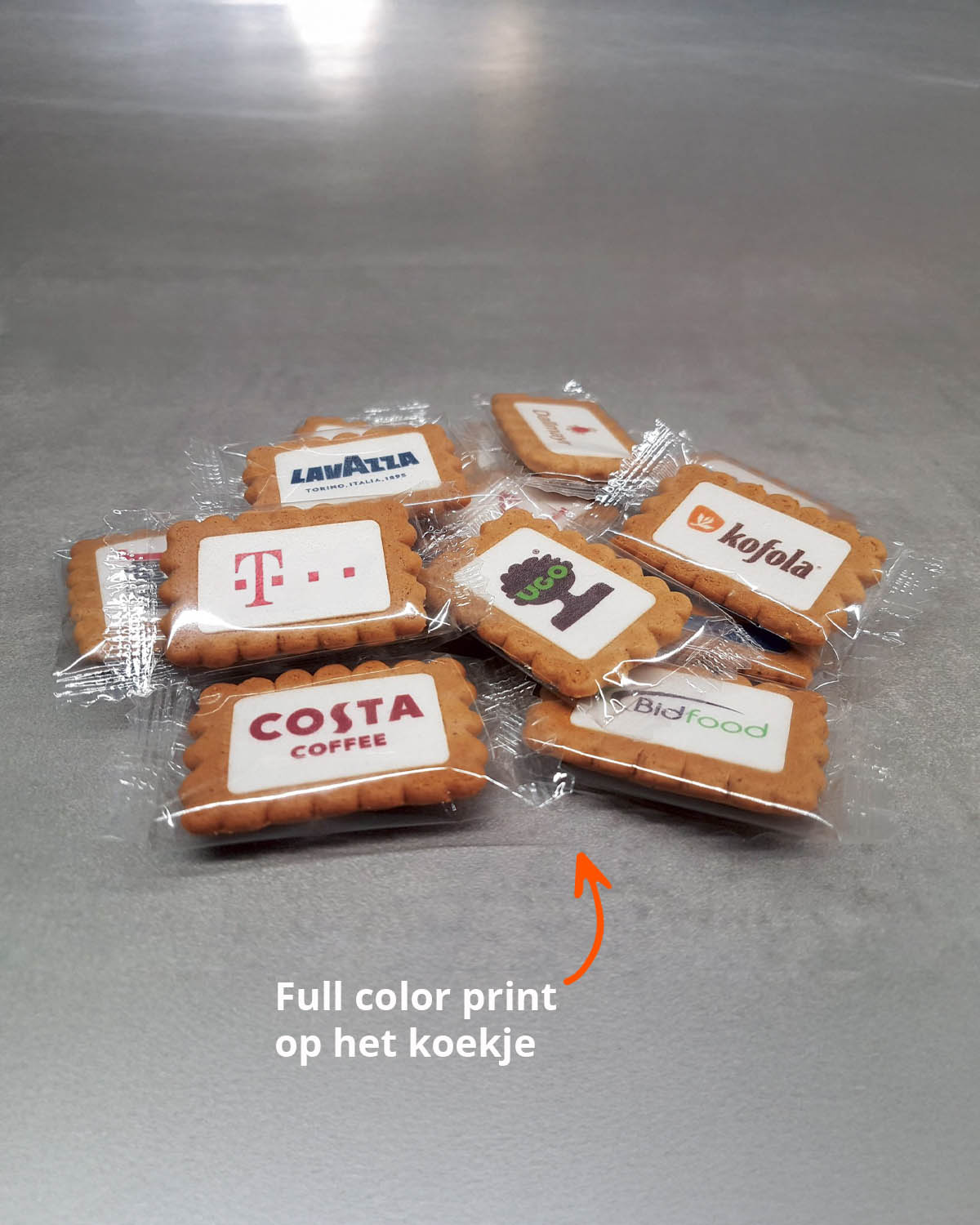 Gingerbread koekjes rond chocolade zeezout 9 g Bedrukt (op koekje)  sfeerfoto 4