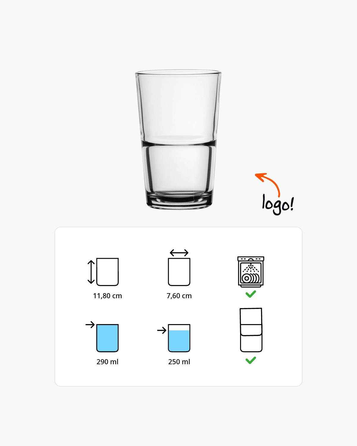 Logan longdrinkglas 290 ml Bedrukt of Lasergravure  of Gravurelook  sfeerfoto 1