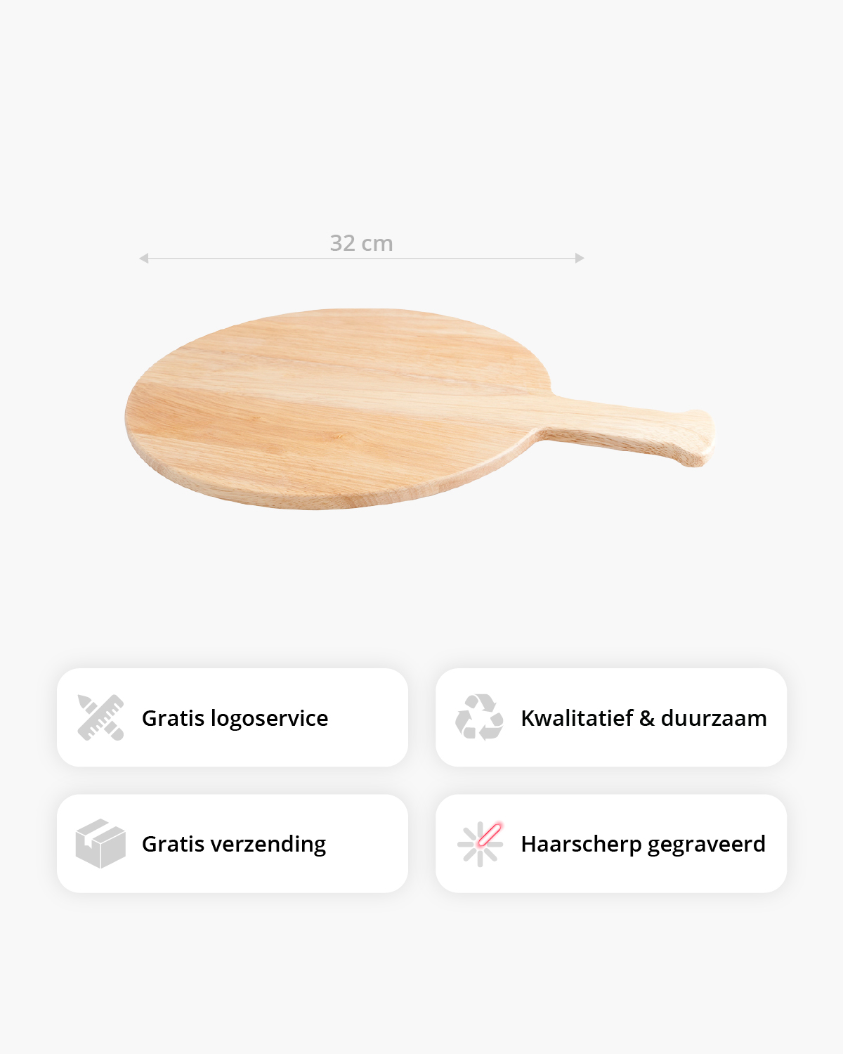 Luxor houten pizza serveerplank 30 cm Lasergravure  sfeerfoto 2