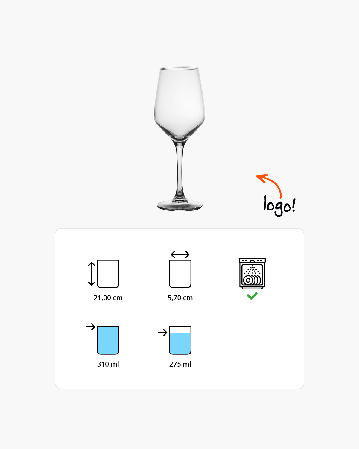 Mencia wijnglas 310 ml Bedrukt of Lasergravure  of Gravurelook  sfeerfoto 1