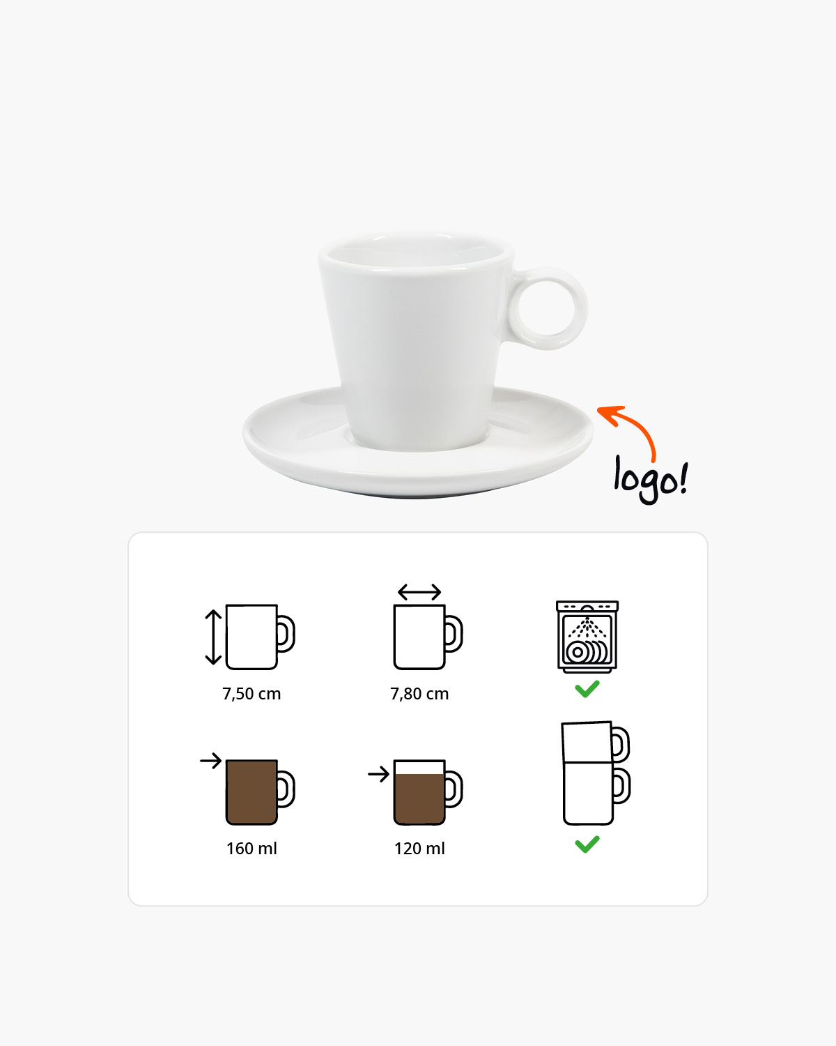 Milaan kop en schotel 160 ml Bedrukt sfeerfoto 1