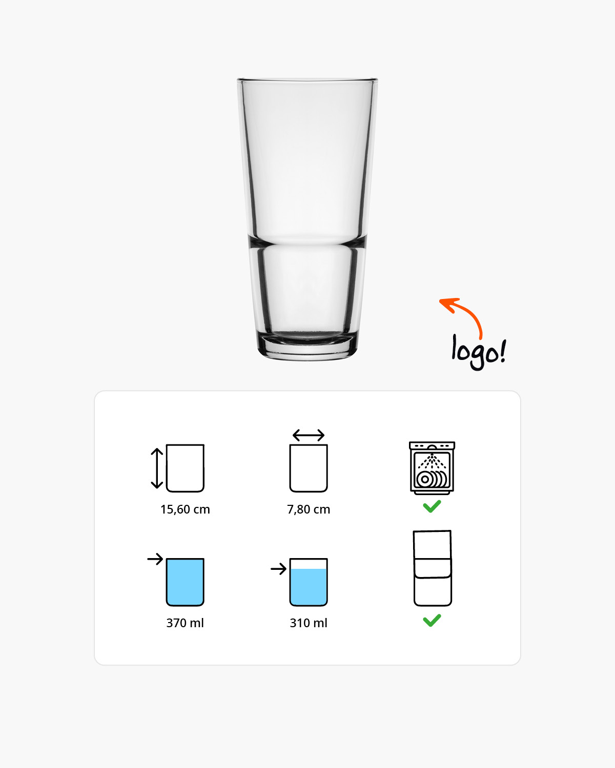 Milou latte macchiatoglas 370 ml Bedrukt of Lasergravure  of Gravurelook  sfeerfoto 1