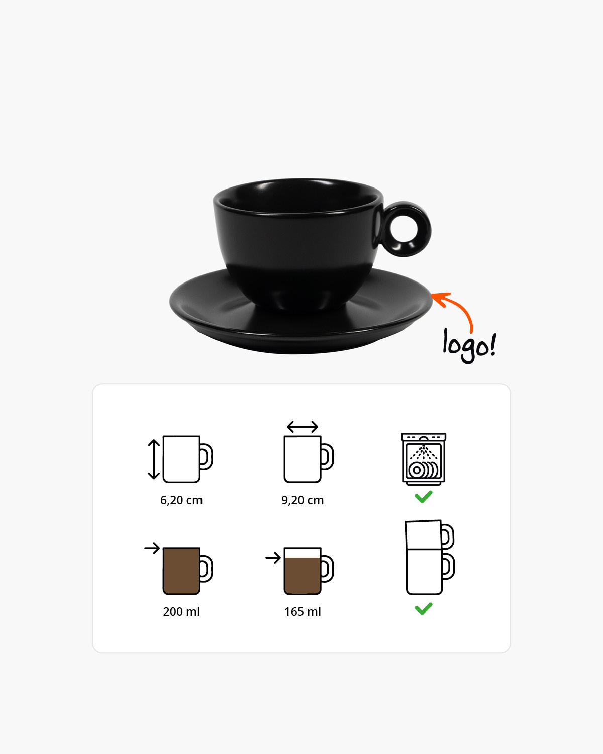 Nordic kop en schotel mat 200 ml Bedrukt sfeerfoto 1