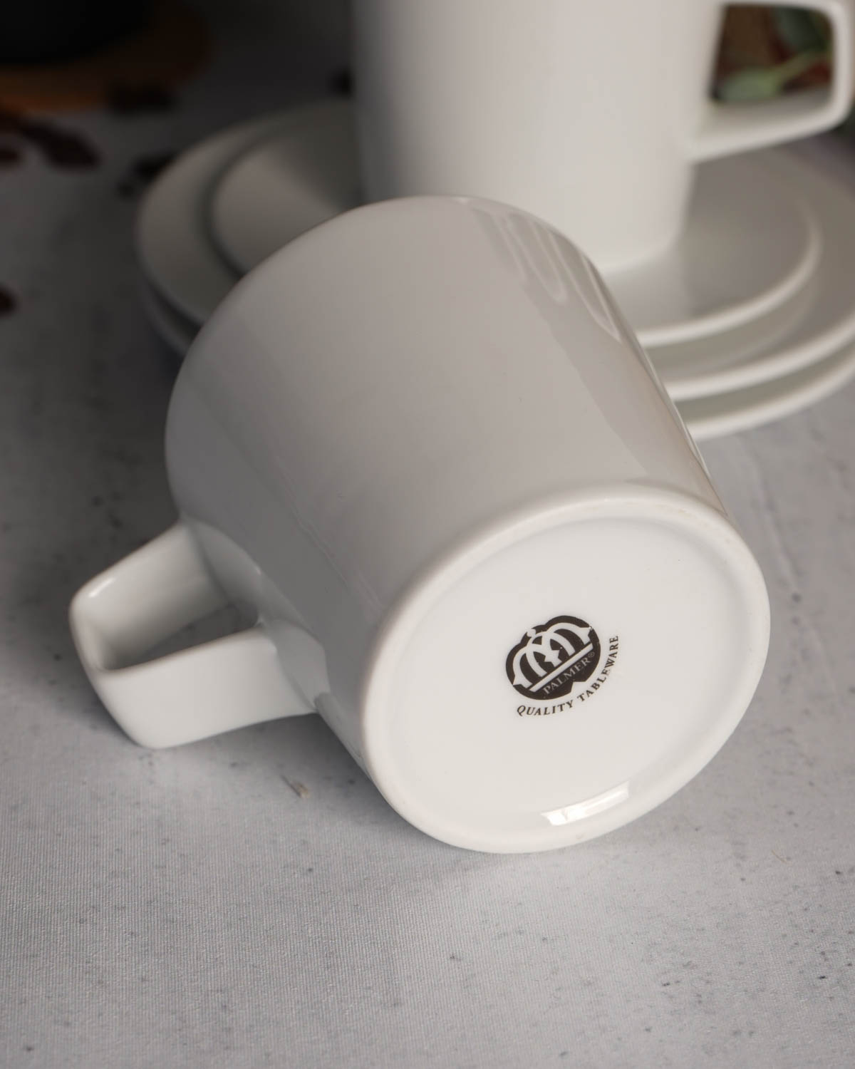 Palmer White Delight mok 250 ml Bedrukt sfeerfoto 4