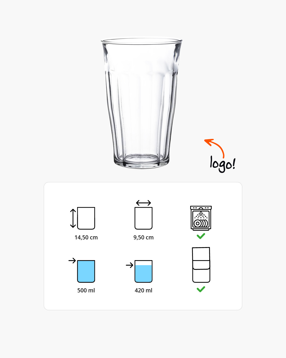Picardie longdrinkglas 500 ml Bedrukt of Lasergravure  of Gravurelook  sfeerfoto 1