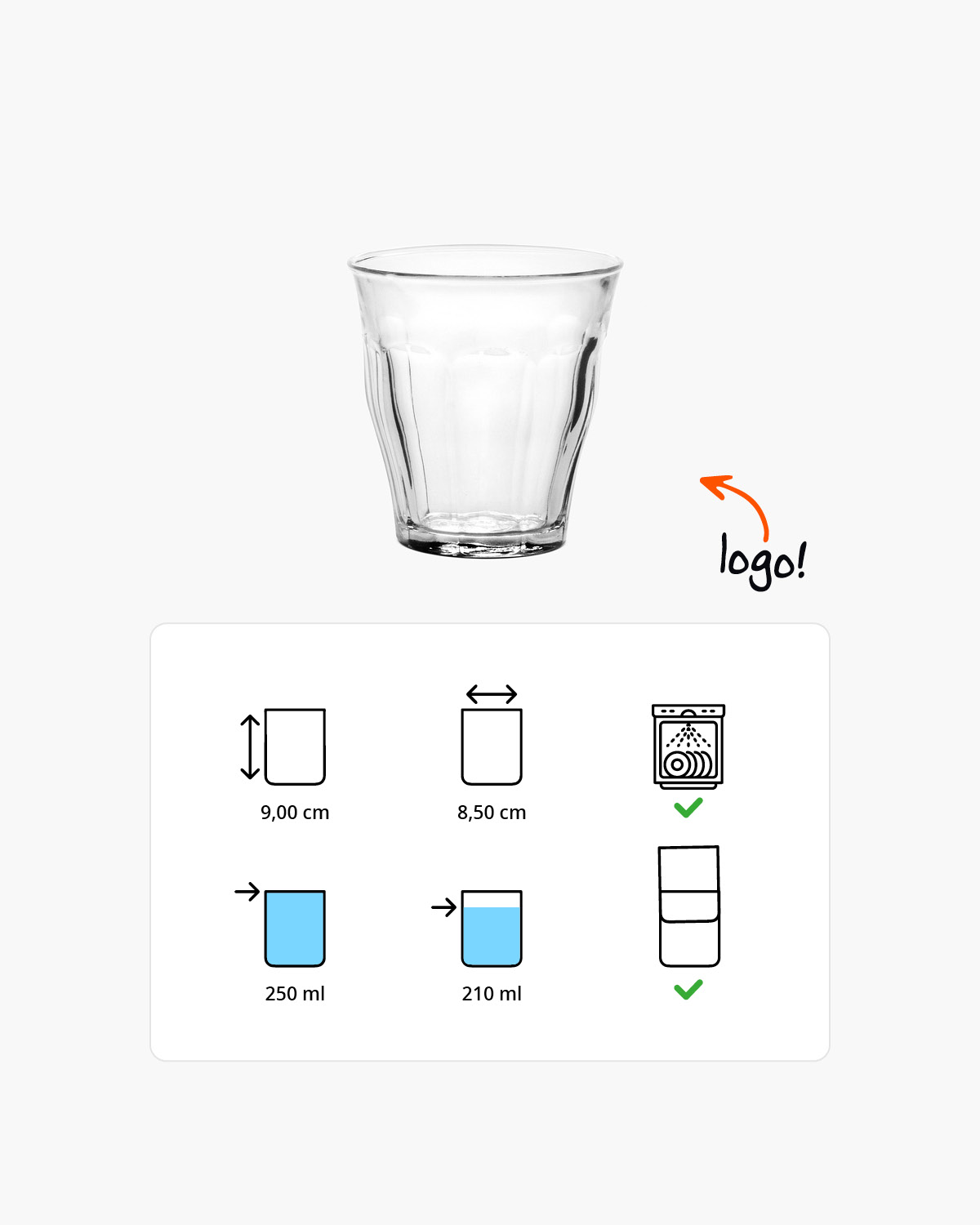 Picardie tumbler 250 ml Bedrukt of Lasergravure  of Gravurelook  sfeerfoto 2