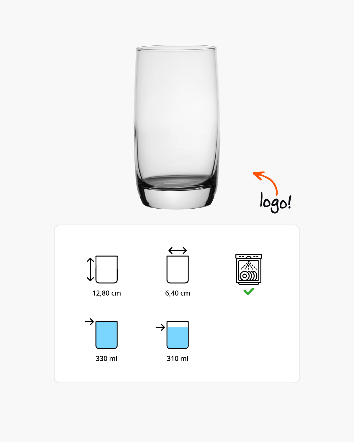 Quartz longdrinkglas 330 ml Bedrukt of Lasergravure  of Gravurelook  sfeerfoto 1