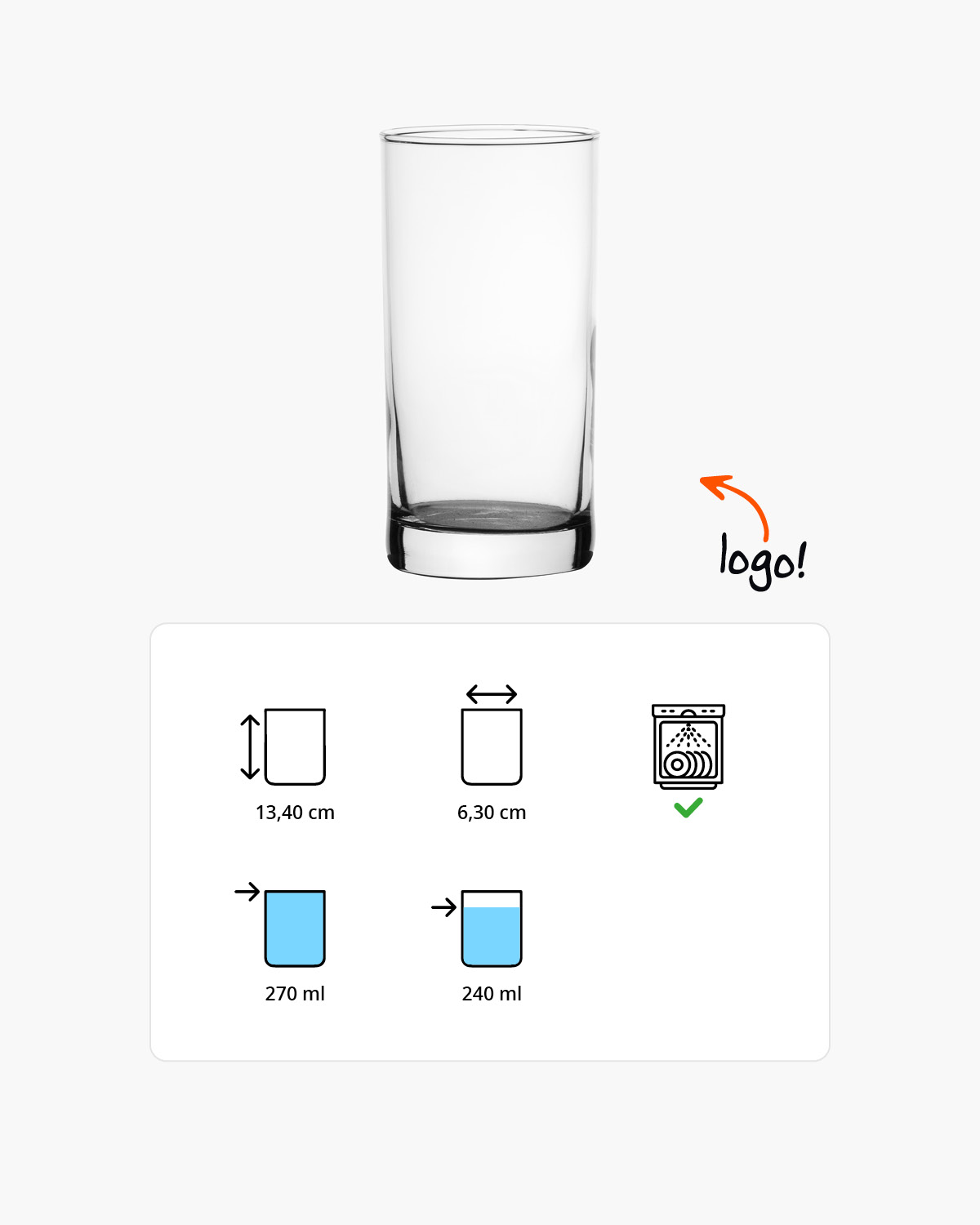 Vegas longdrinkglas 270 ml Bedrukt of Lasergravure  of Gravurelook  sfeerfoto 1